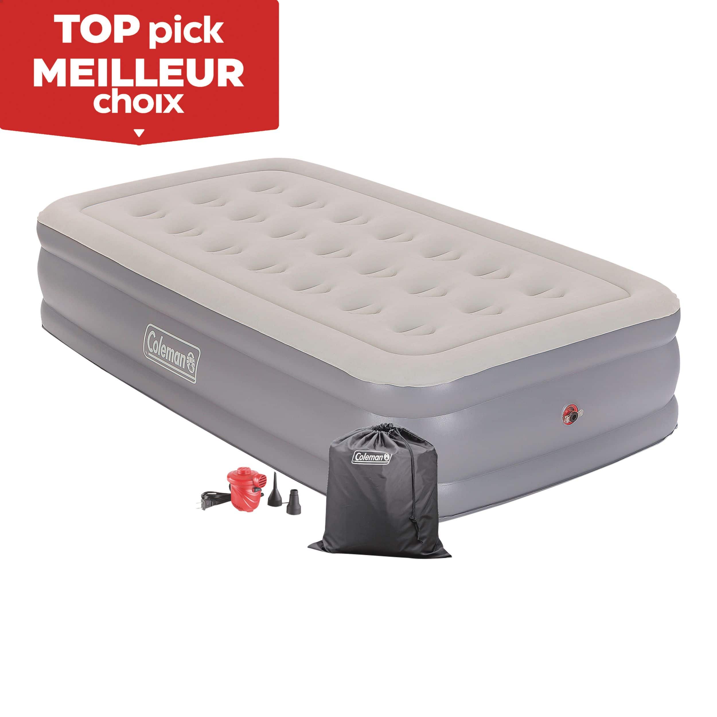 Coleman Twin Double-High Inflatable Air Mattress/Airbed w/ 120V AC