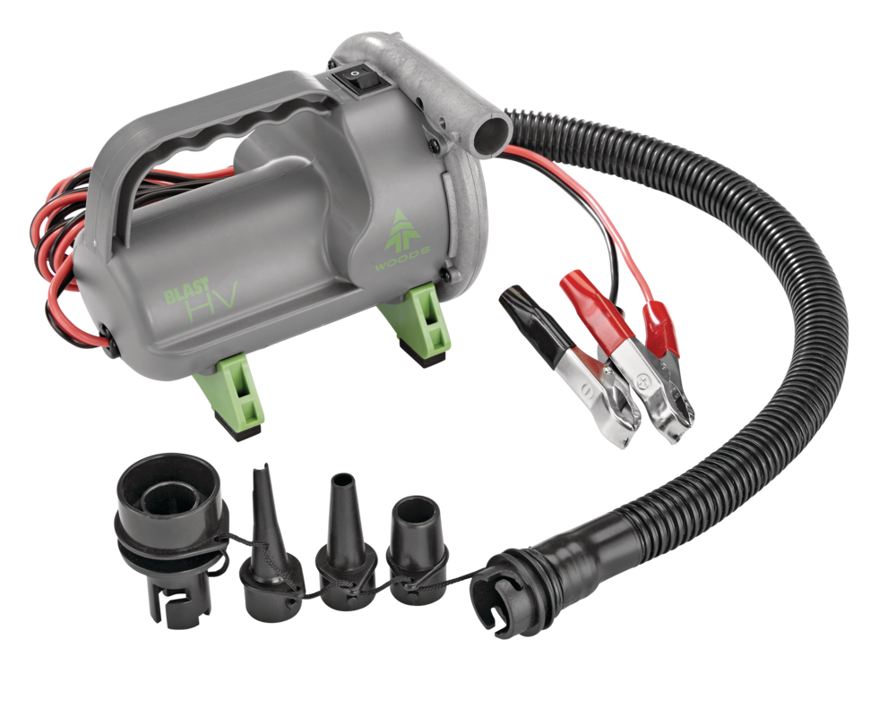 Woods Blast HV Marine Electric Air Pump w/ Battery Clips, Inflates