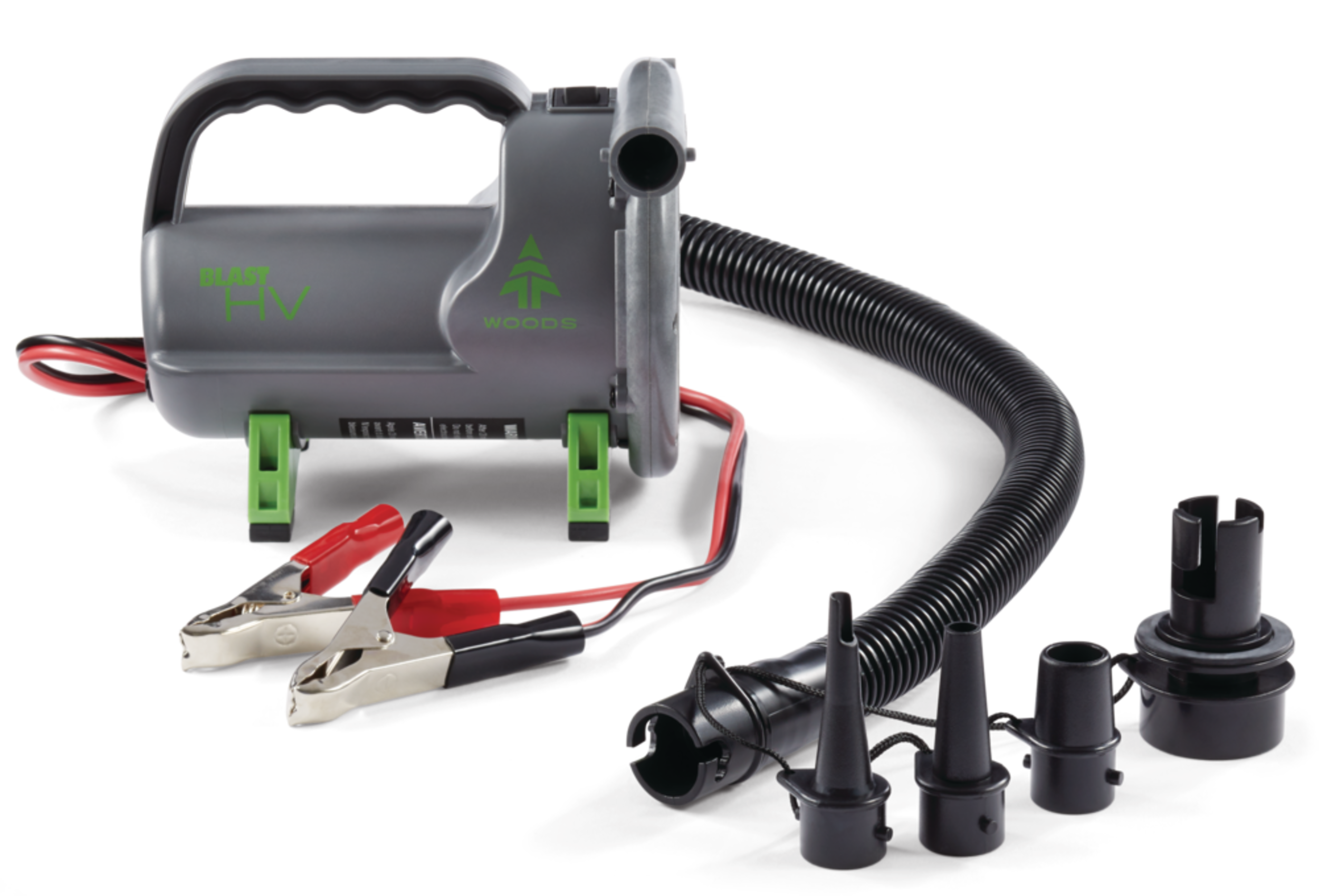 Woods Blast HV Marine Electric Air Pump w/ Battery Clips, Inflates/Deflates X-Large Inflatables Composite_or_Mixed
