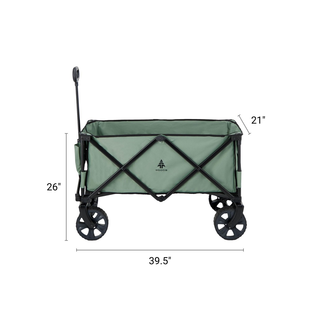 Woods Outdoor Collapsible Folding Utility King Wagon w/ Carry Bag, 225