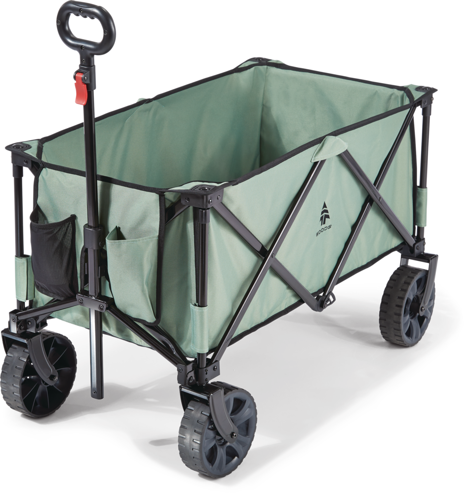 Woods Outdoor Collapsible Folding Utility King Wagon w/ Carry Bag, 225 lb  Capacity, Sea Foam