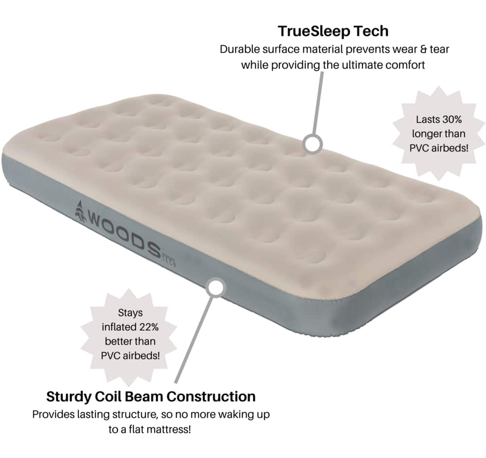 woods twin single high airbed