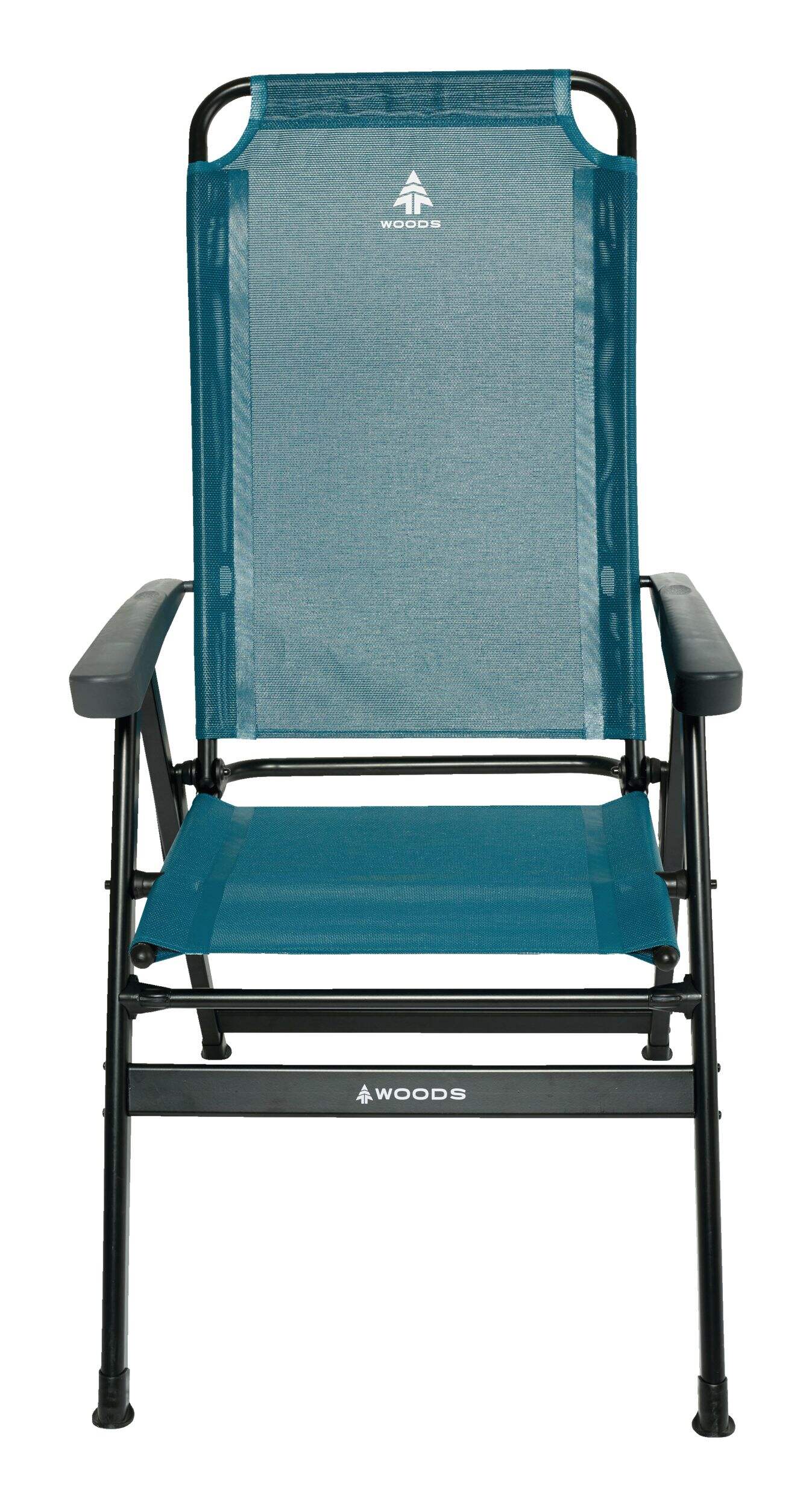 Chaise de camping pliante et inclinable à dossier haut de luxe Woods Grandview, choix varié Front_Flat