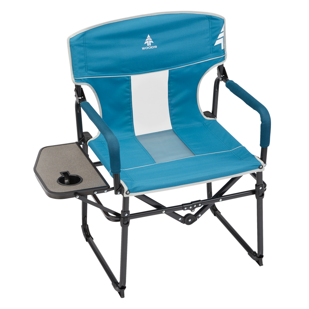 woods folding directors camping chair with table