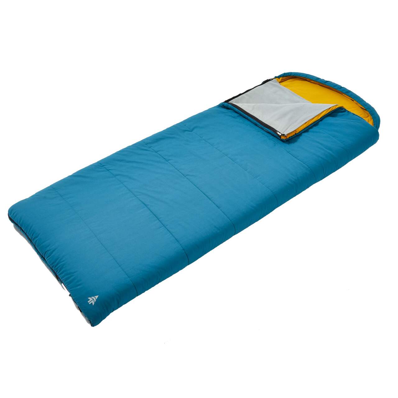 Woods Canmore Cotton Flannel Lined Insulated Cool Weather Sleeping Bag w/  Compression Sack, 0°C