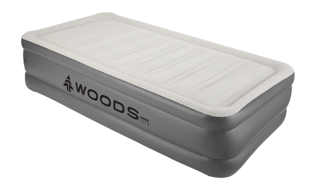 Matelas pneumatique double hauteur simple Woods DreamTech avec pompe