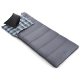 Sac de couchage isolé en coton Outbound Comfort, climat tempéré, gris, avec sac de compression, 6 °C Front_Three_Fourths_Angled_Right