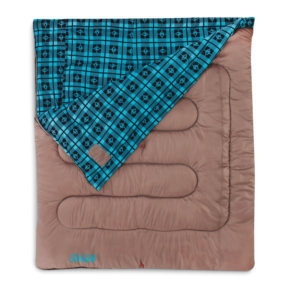 Coleman Granite Peak 7.2 °C Double Sleeping Bag w/ Compression Sack, Insulated and Fleece Lined
