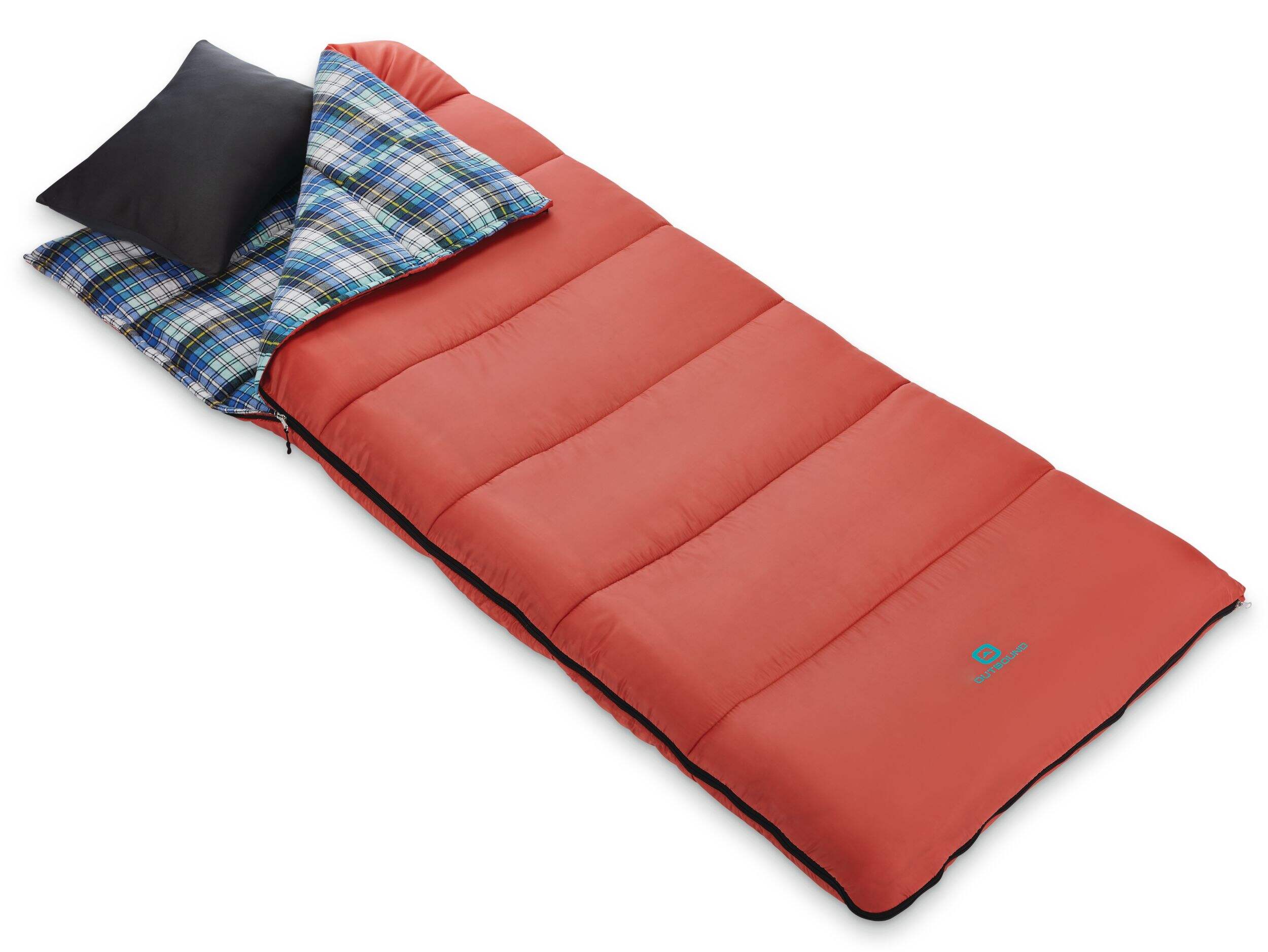 Outbound Comfort Insulated Cotton Lined Cool Weather Sleeping Bag with Compression Sack, 0°C Front_Three_Fourths_Angled_Right
