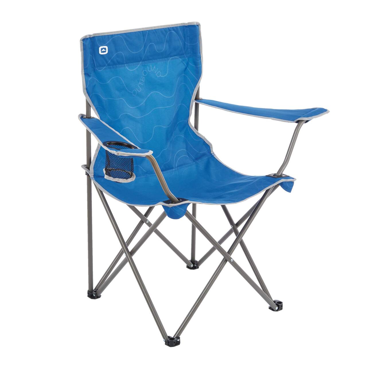 Outbound Deluxe Lightweight Folding Camping Quad Chair w/ Cup Holder &  Carry Bag, Assorted