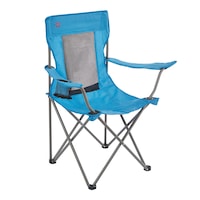 Outbound Mesh Back Folding Camping Quad Chair w/ Cup Holder & Carry Strap, Assorted Front_Three_Fourths_Angled_Right
