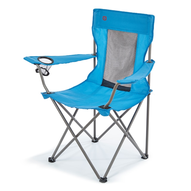 Outbound Mesh Back Folding Camping Quad Chair w/ Cup Holder & Carry