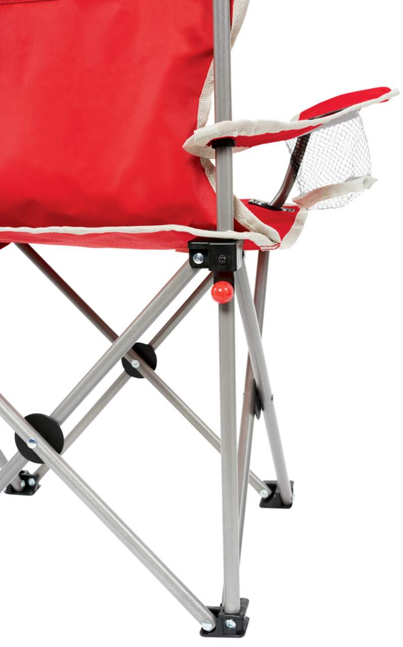 Chaise pliante enfant avec accoudoirs et porte-gobelet 100% Polyester  35x53x35cm, 53x Ø 10cm pliée, rose