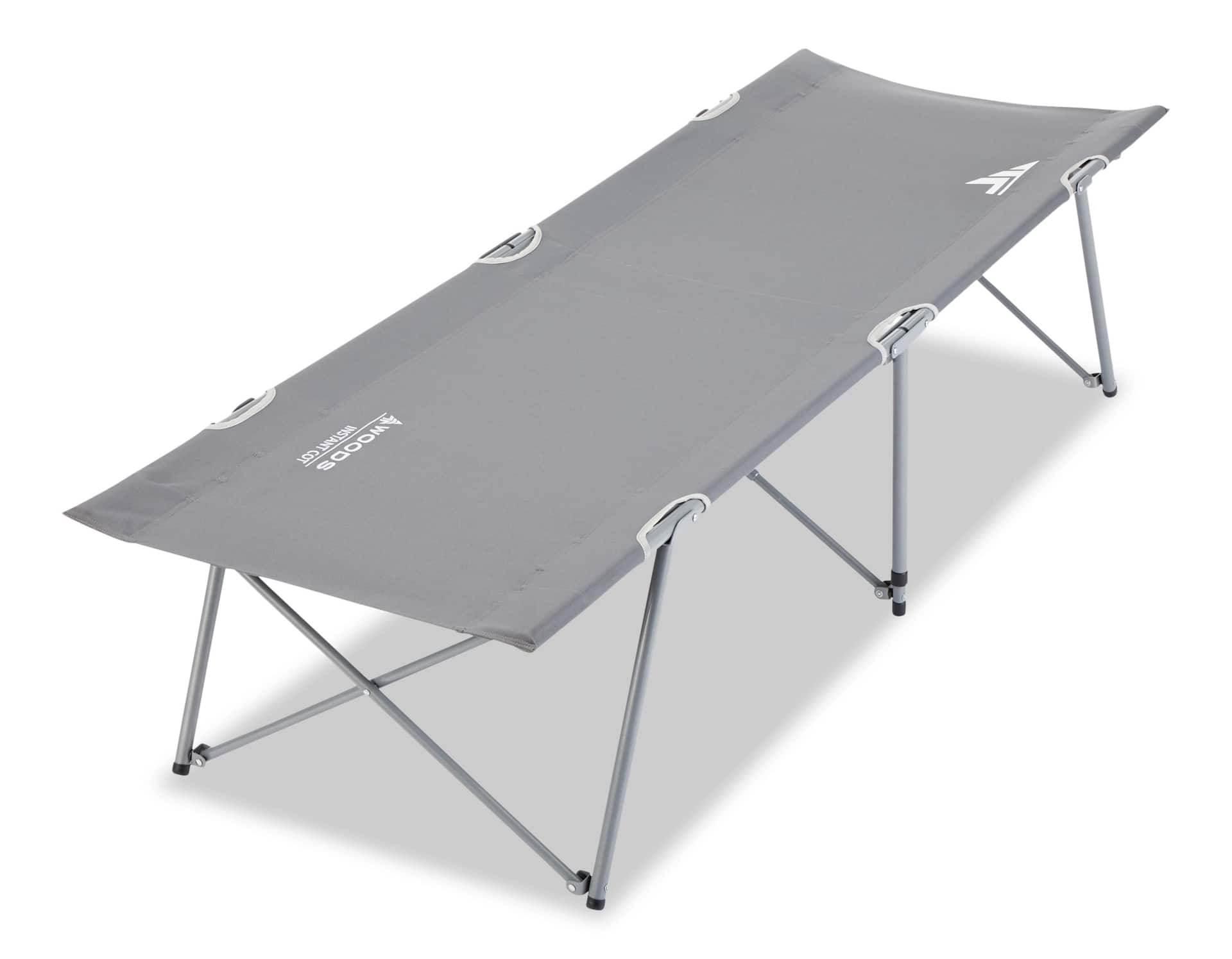 Woods Instant Standard Portable Folding Camping Cot Bed with Carry Case Supports 300 lb Grey Canadian Tire