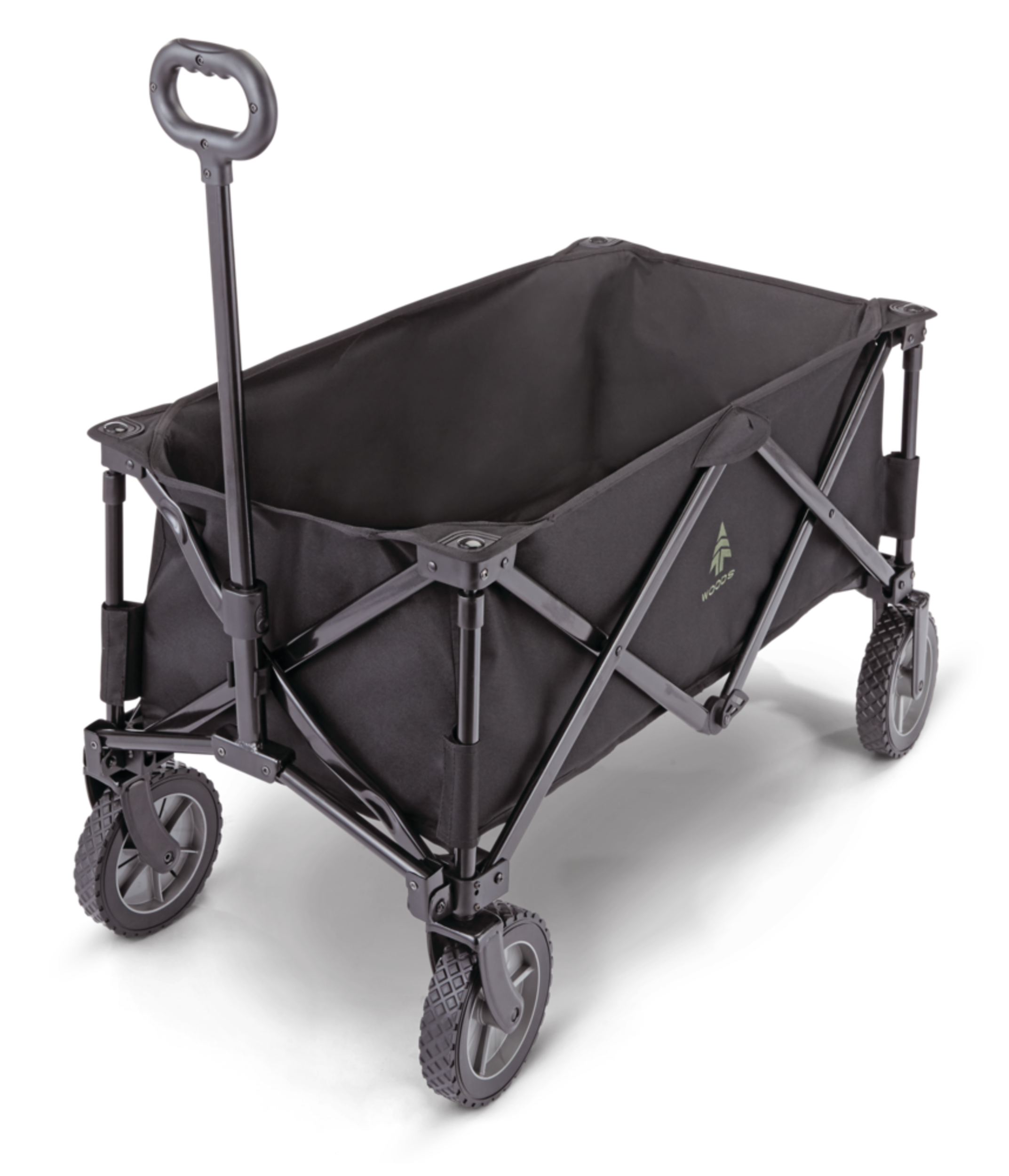 Chariot pliant polyvalent Woods et étui de transport, capacité de 150 lb, noir Front_Angled_Left