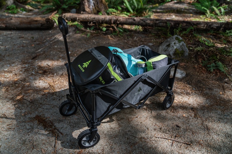 Woods Outdoor Collapsible Folding Utility Standard Wagon w/ Carry Bag, 150 lb Capacity, Black