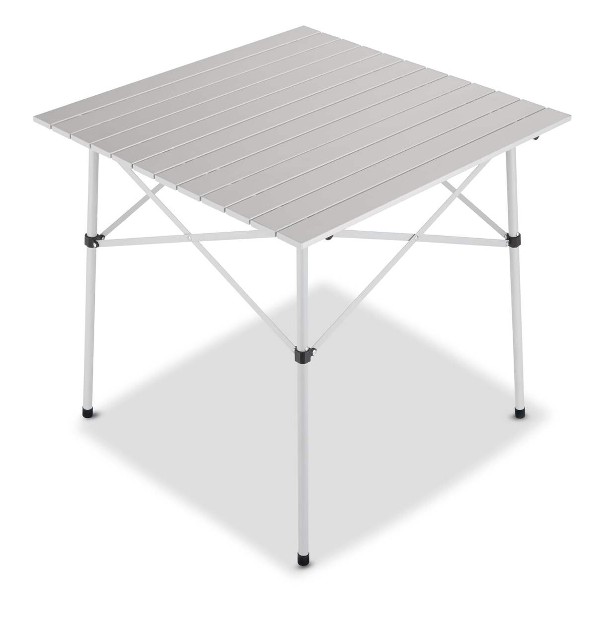 Table de Camping Pliante en Aluminium pour 4-6 Personnes Charge 50 KG  Plateau Enroulable à Latte et Sac de Transport Argent - Costway