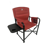 Woods Portable Folding Director's Camping Chair with Side Table, Cup Holder & Organizer Pocket Front_Three_Fourths_Angled_Right