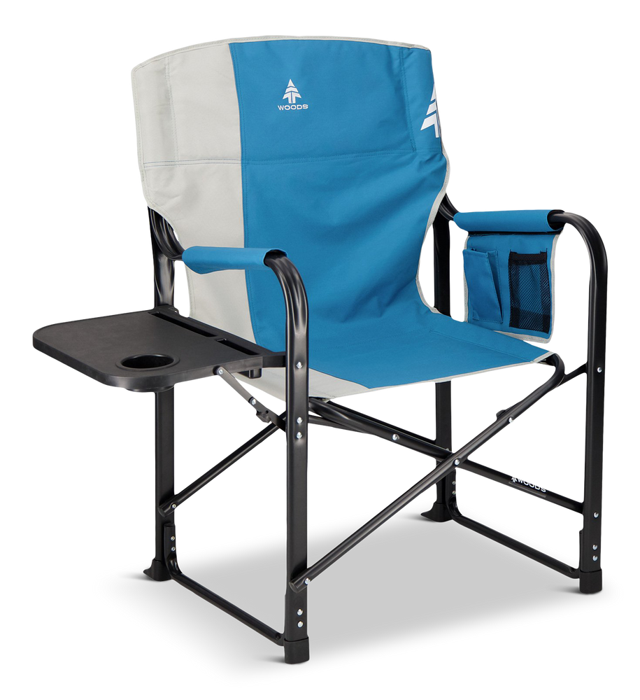 Director Camping Chair Foldable Aluminum Blue Fabric *** 2 Pieces ** 