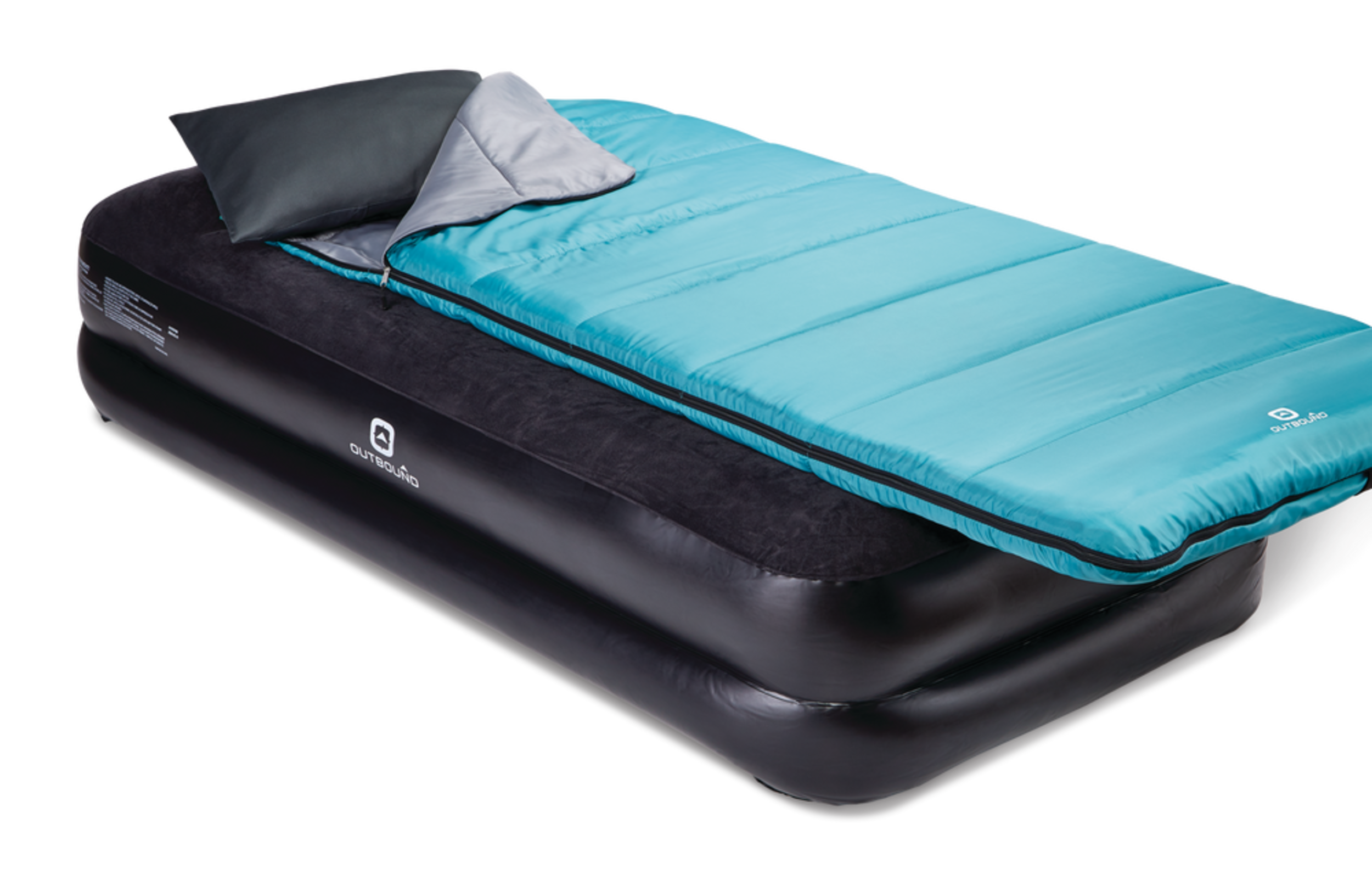 Outbound Twin DoubleHigh Inflatable Air Mattress/Airbed w/ BuiltIn