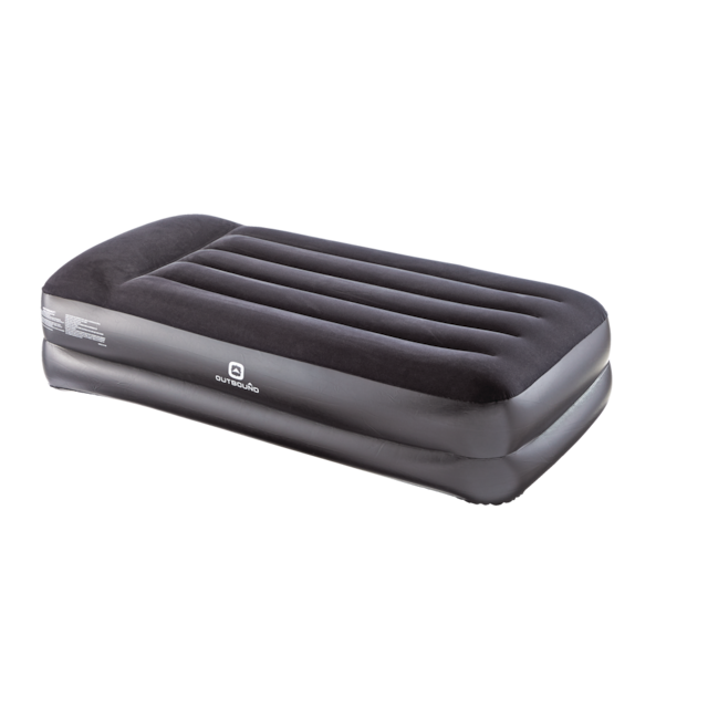 Outbound Twin DoubleHigh Inflatable Air Mattress/Airbed w/ BuiltIn 120V Pump & Pillow