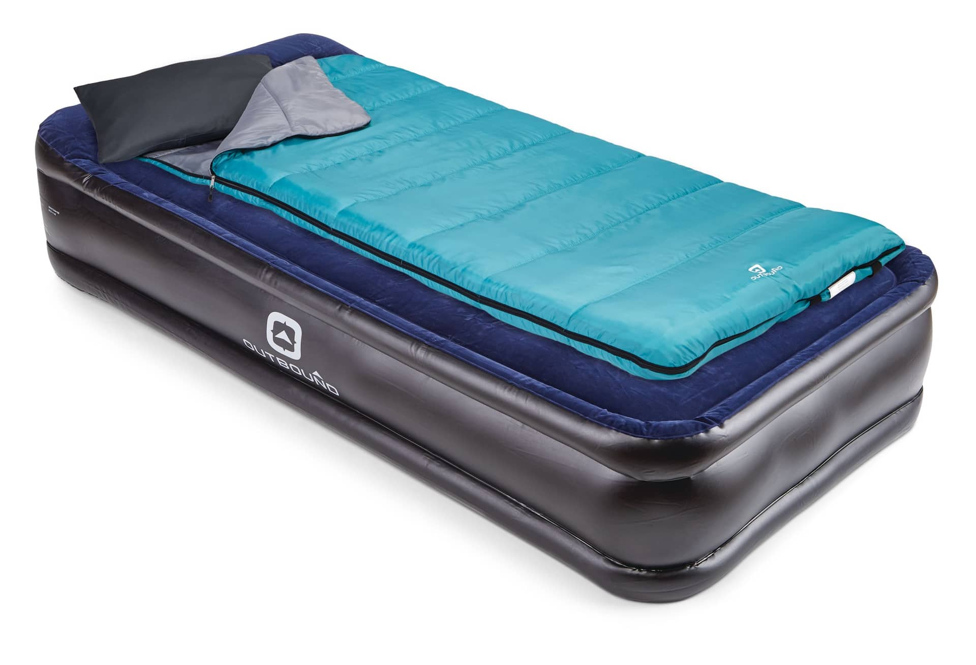 Outbound Twin Double High Inflatable Air Mattress Airbed w Built