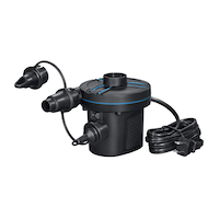 Outbound Side Winder Electric Air Pump w/ AC Adapter & Valve Nozzles Inflates/Deflates Front_Three_Fourths_Angled_Left