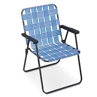 Outbound Classic Retro Portable Webbed Lawn Chair, Blue