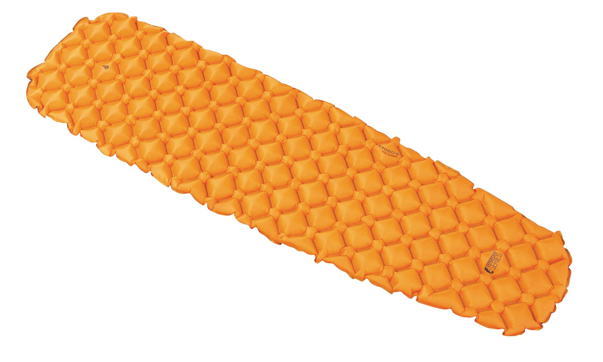 Matelas pneumatique de camping isolé simple Woods O'Hara Expedition Revo avec pompe à soufflets en nylon, 2,2 po Front_Angled_Right