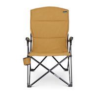 Woods Siesta Reclining Portable Folding Padded Camping Chair w/ Cup Holder & Carry Bag Front_Flat
