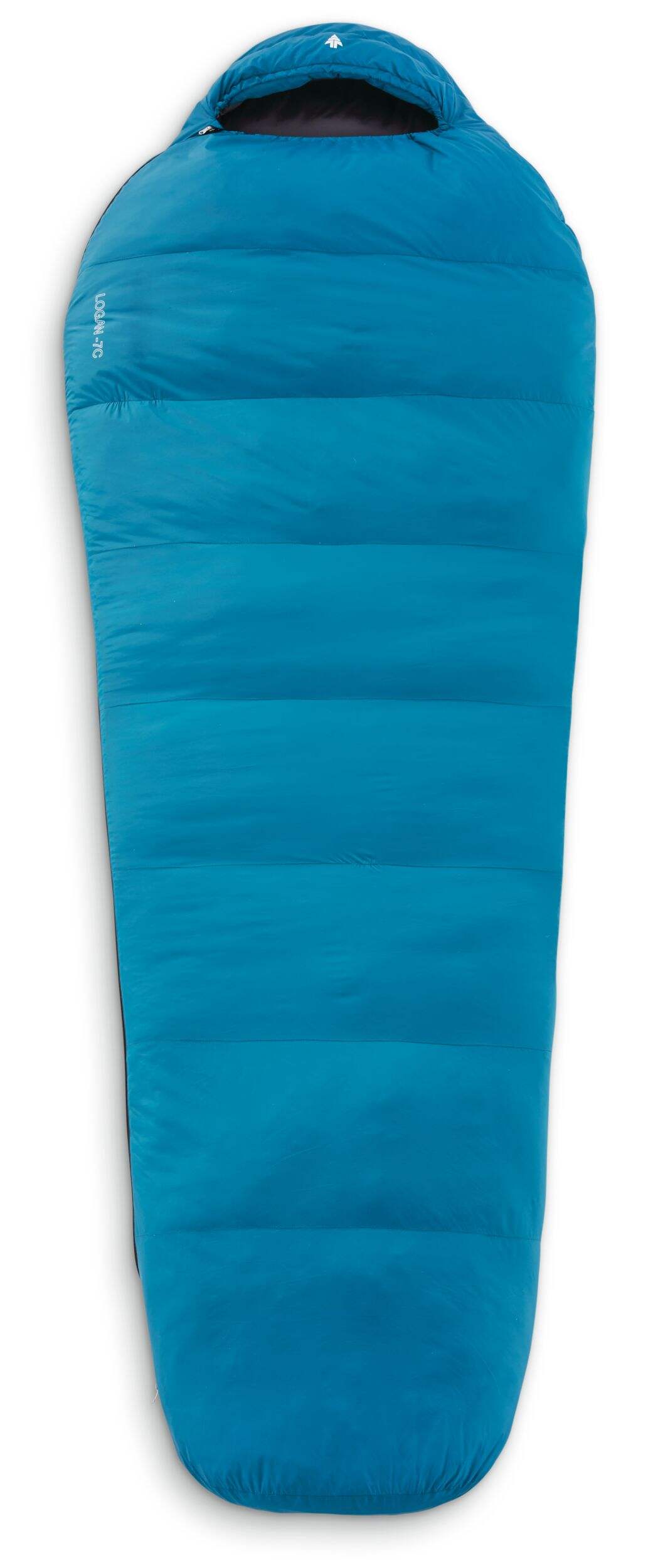 Woods Logan Insulated Cold Weather Mummy Sleeping Bag w/ Compression Sack, -7°C Overhead_Flat