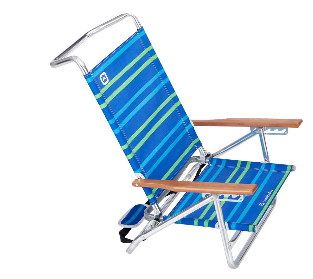 Chaise de plage pliante portative à profil bas et dossier haut Outbound