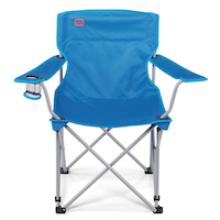Outbound Premium Oversized Portable Folding Camping Quad Chair with Cup Holder, Blue Front_Flat