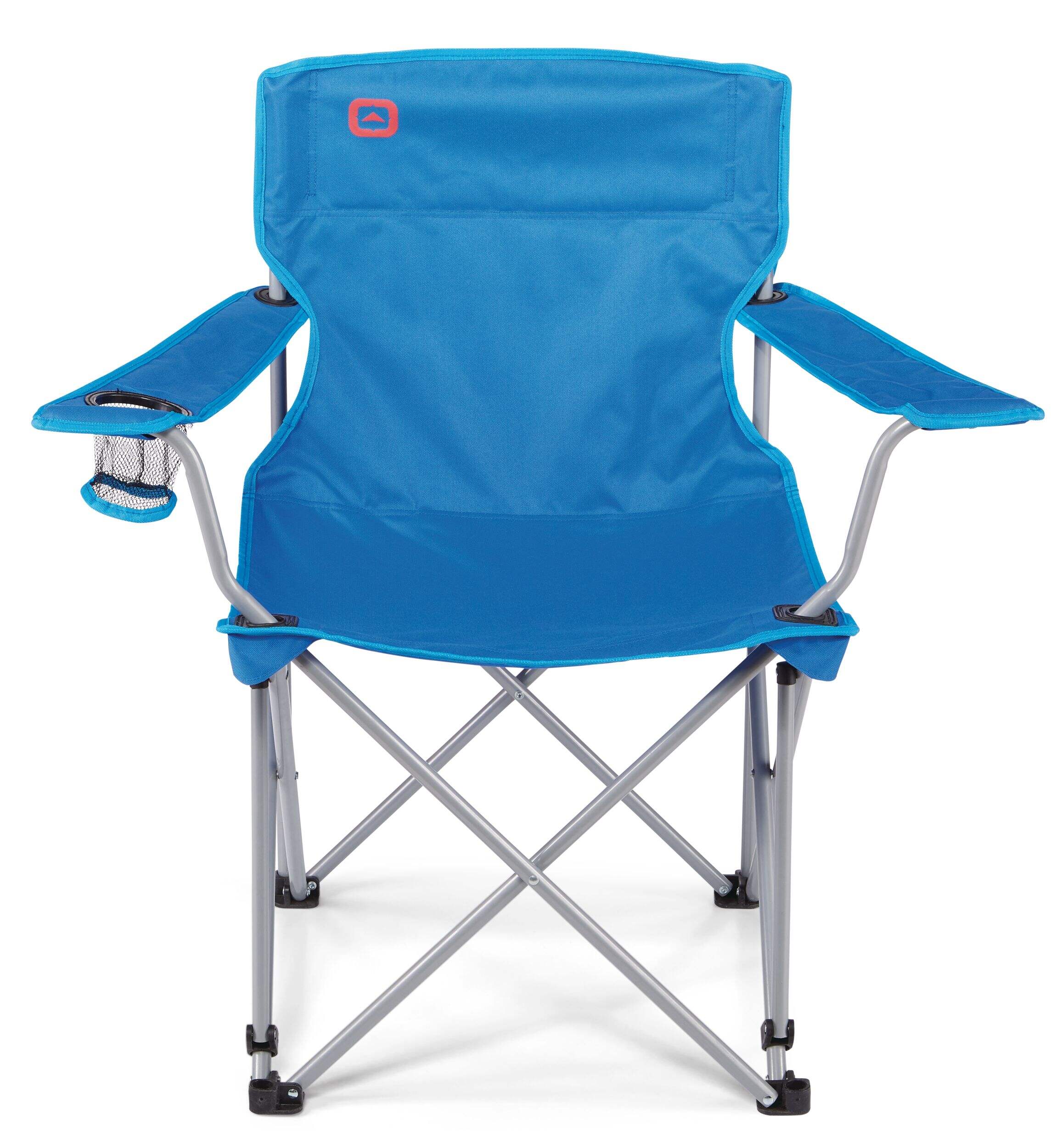Outbound Premium Oversized Portable Folding Camping Quad Chair with Cup Holder, Blue Front_Flat