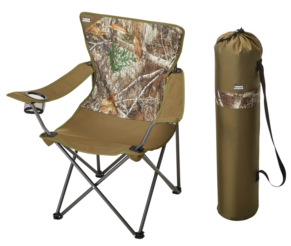 Yukon Gear Realtree Camo Portable Folding Camping/Hunting Quad Chair w
