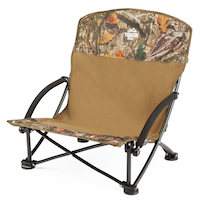Huntshield Realtree Camo Portable Folding Low-Profile Camping/Hunting Chair w/ Carry Bag