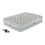 Outbound Queen Flocked Double-High Inflatable Air Mattress/Airbed w/ 110V Pump & Carry Bag Front_Angled_Left