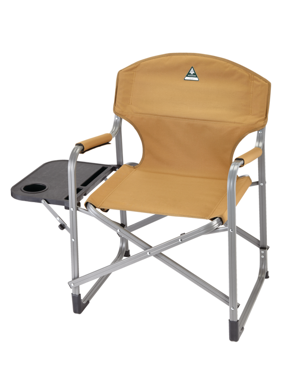 Chaise de camping pliante portative Woods Prospector avec table d'appoint  et porte-gobelet
