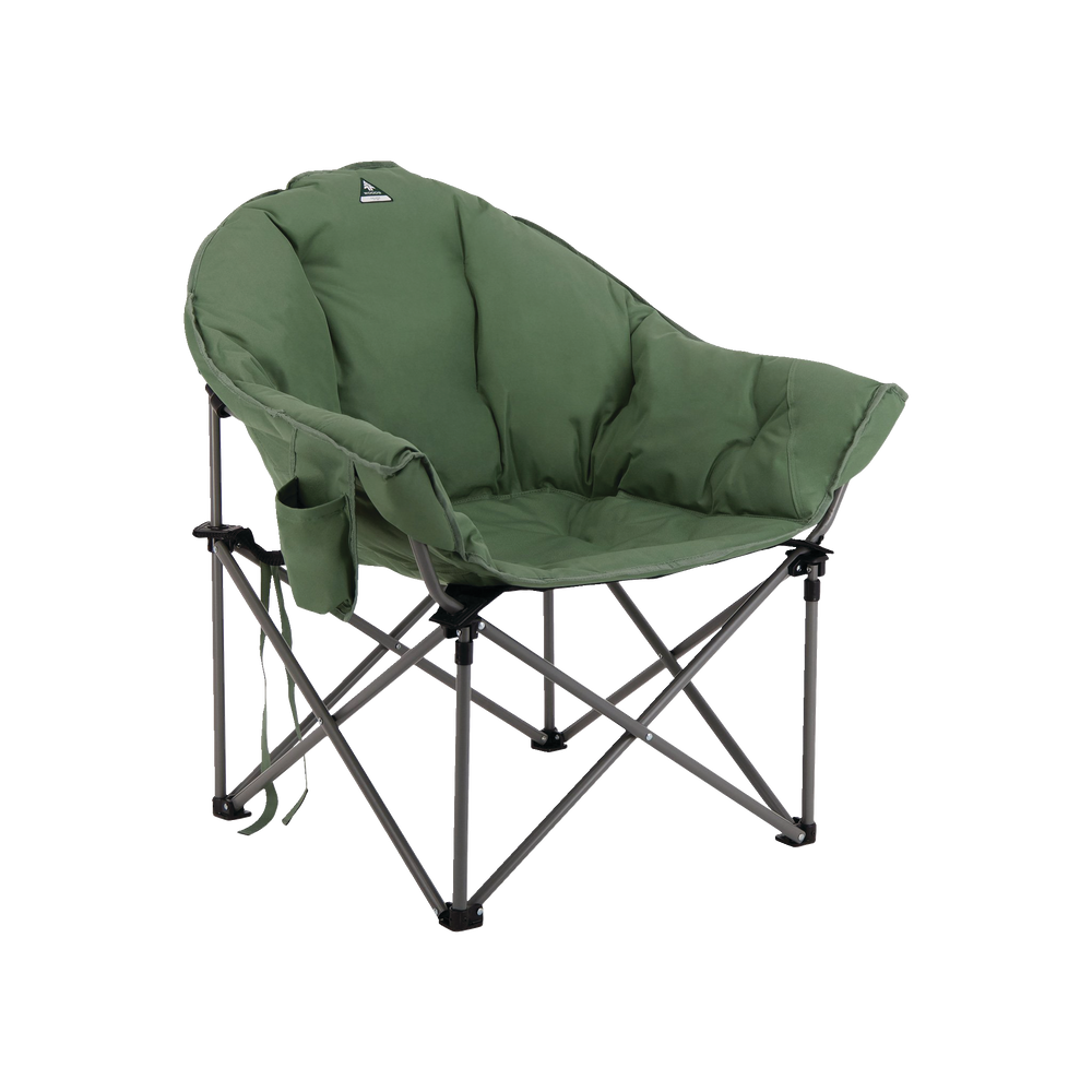 Strathcona Fully Padded Portable Folding Camping Bucket Chair w/ Cup Holder & Carry Bag Woods