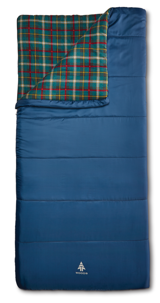 Woods Canmore Cotton Flannel Lined Insulated Cool Weather Sleeping Bag