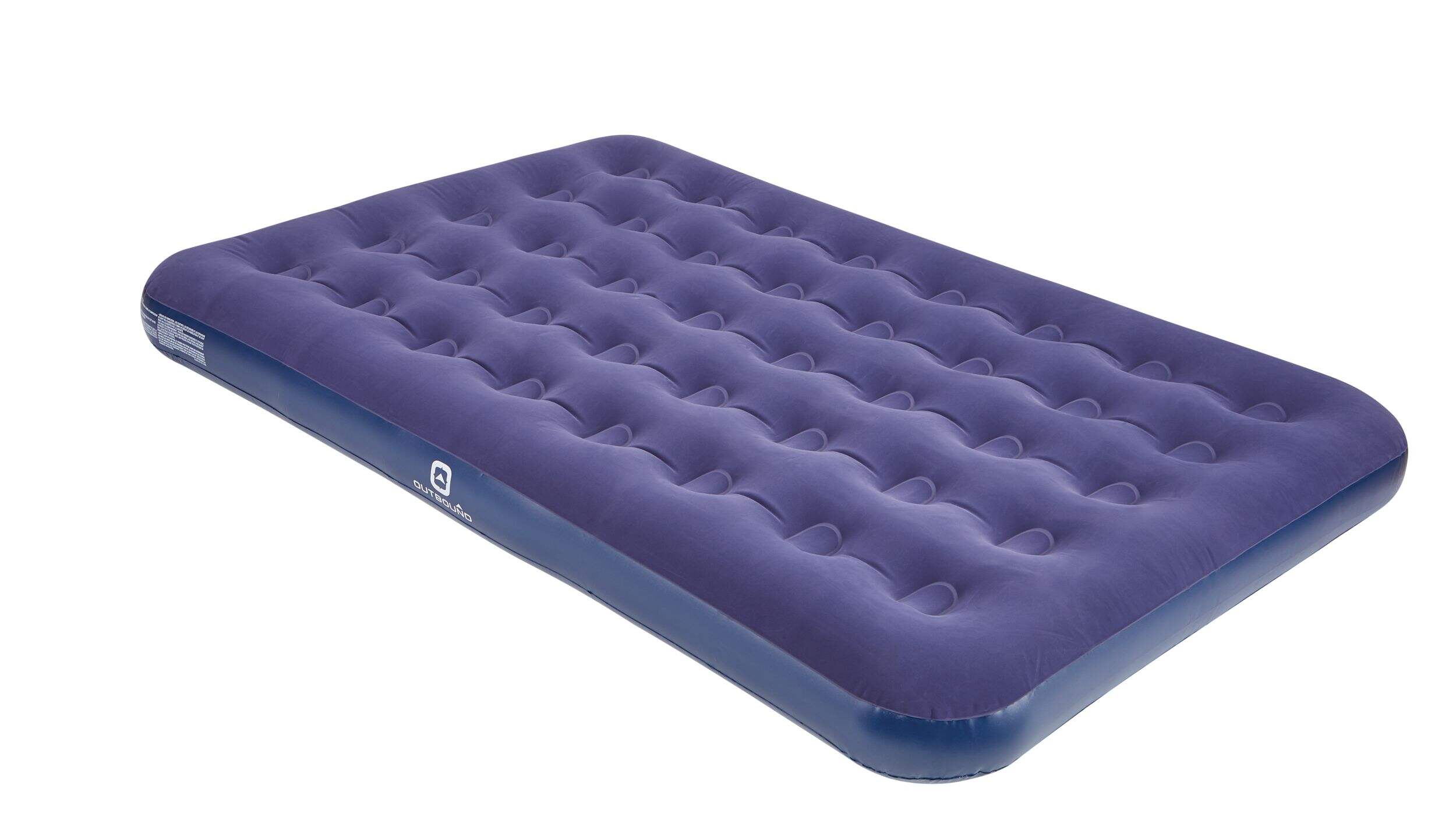 Outbound Double Single-High Inflatable Air Mattress/Airbed w/ Flocked Top & Repair Kit Front_Three_Fourths_Angled_Right