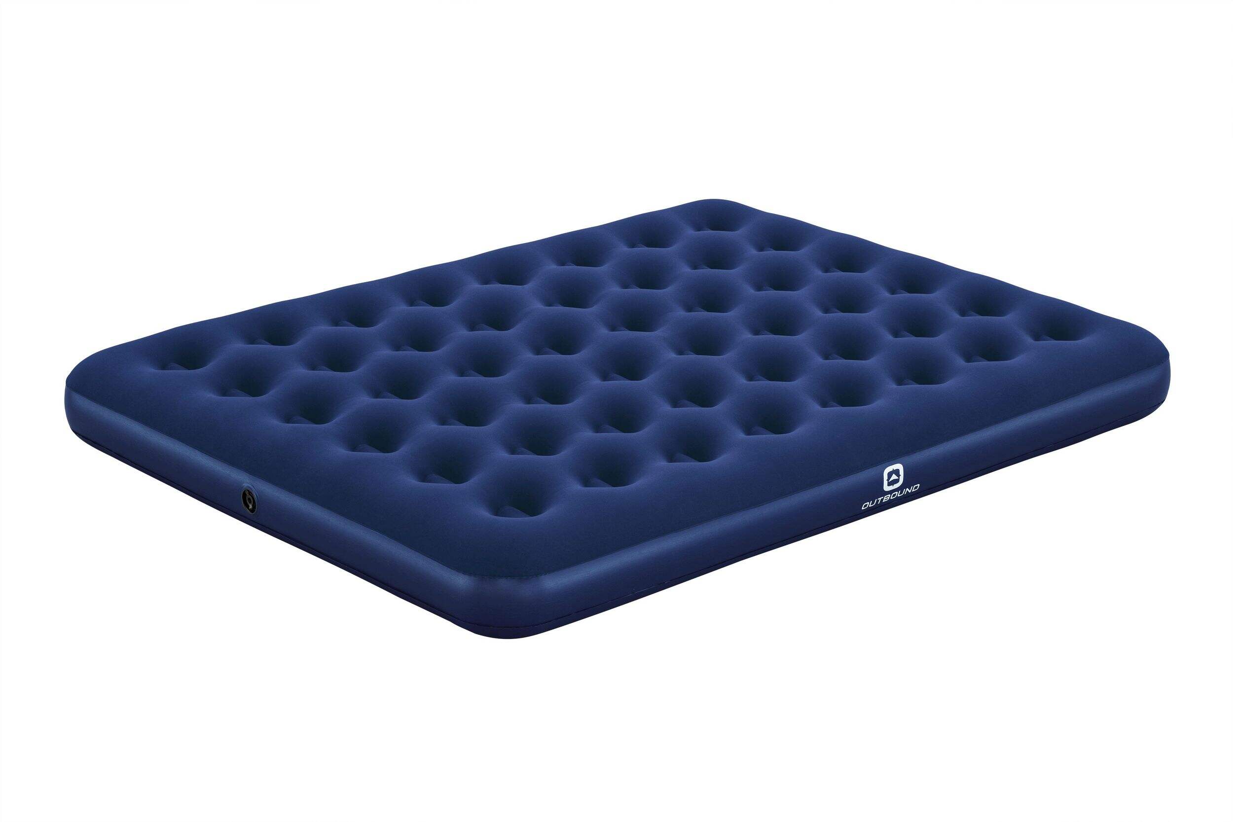Outbound Queen Single-High Inflatable Air Mattress/Airbed w/ Flocked Top & Repair Kit Front_Three_Fourths_Angled_Left