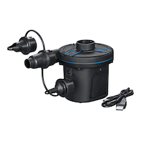 Outbound Rechargable Battery Powered Portable Air Pump w/ Valve Nozzles, Inflates/Deflates Front_Three_Fourths_Angled_Left
