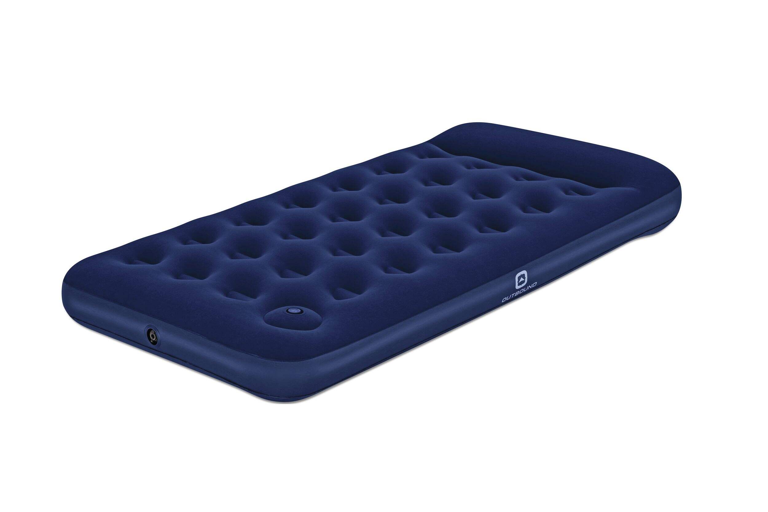 Outbound Twin Airbed with Built-In Manual Pump, Hand/Foot Pump, PVC, Black Front_Three_Fourths_Angled_Left