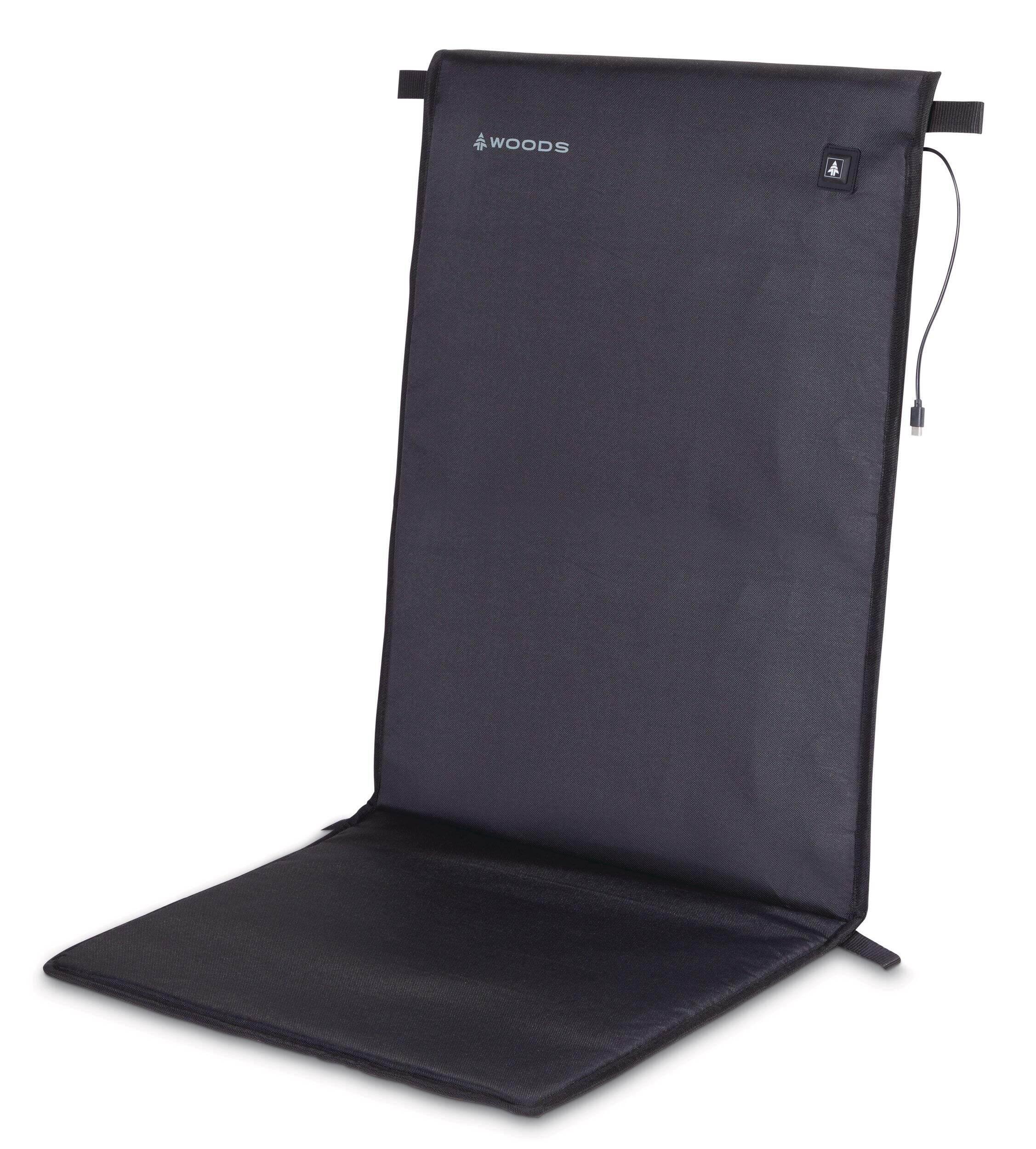 Woods CALOR Full-Length Heated Camping Seat Pad with USB Power Bank, 5-h Runtime Front_Three_Fourths_Angled_Left
