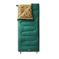 Woods CAMP TRIP Print Insulated Cotton Canvas Sleeping Bag with Flannel Lining, -15˚C Overhead_Flat