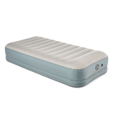 Woods Double High Toughguard™ Inflatable Air Bed with Rechargeable Pump, Twin, Grey Front_Three_Fourths_Angled_Right