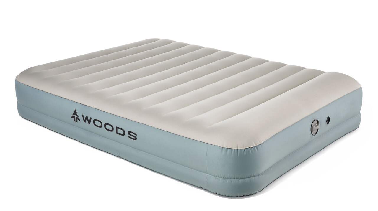 Woods Tritech™ Double-High Twin Air Mattress with Built-In 120V