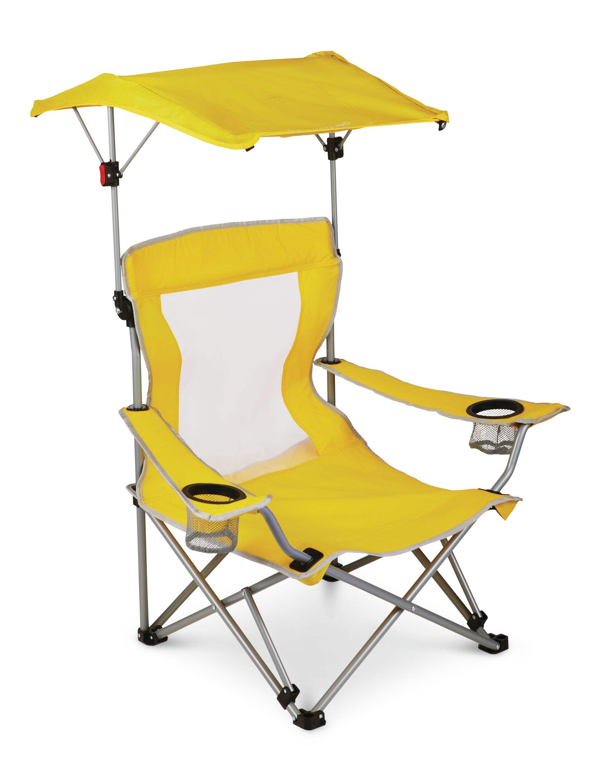 Chaise de plage réglable avec auvent Outbound, jaune Front_Three_Fourths_Angled_Right