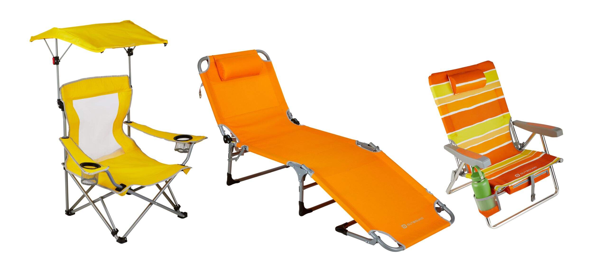 Outbound Adjustable Folding Beach Lounger Chair, Orange Canadian Tire